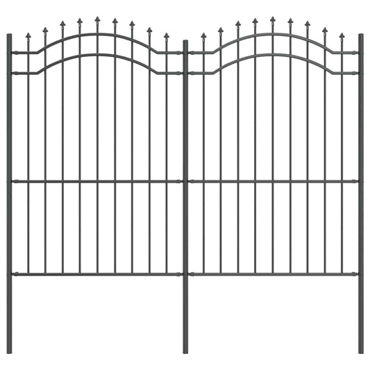 Zahradní Plot Woerden 240 X 215 Cm Práškově Lakovaná Ocel Šedá