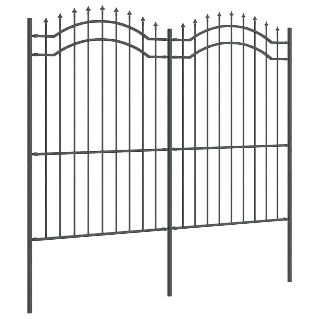 Zahradní Plot Woerden 240 X 215 Cm Práškově Lakovaná Ocel Šedá
