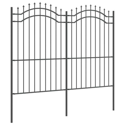 Zahradní Plot Woerden 240 X 215 Cm Práškově Lakovaná Ocel Šedá