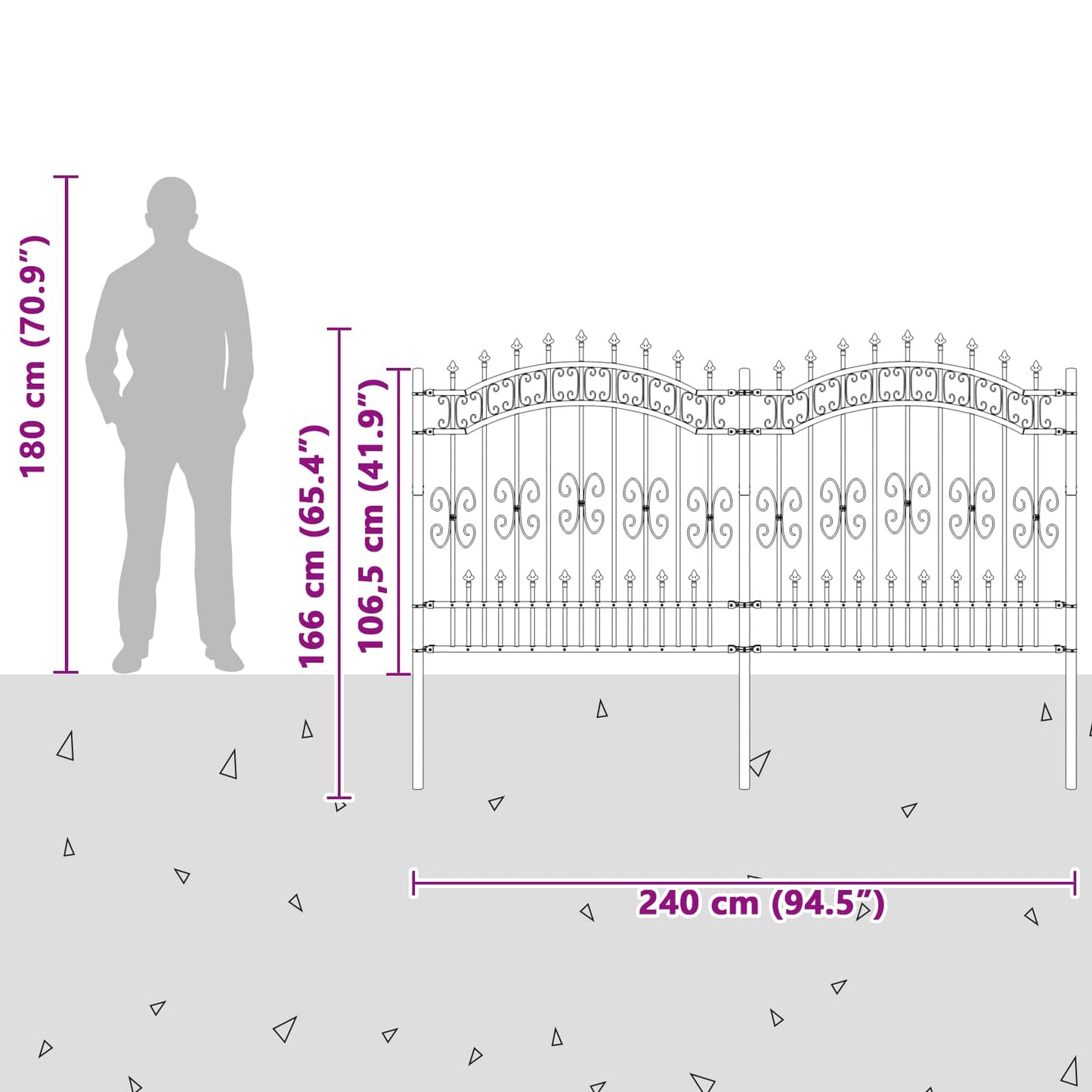 Zahradní Plot Kampen 240 X 166 Cm Mesh Práškově Lakovaná Ocel