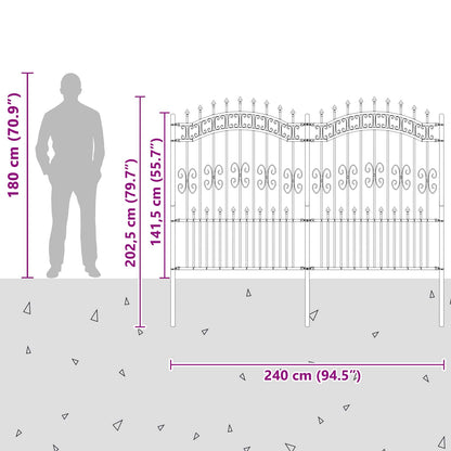 Zahradní Plot Kampen 240 X 202,5 Cm Mesh Práškově Lakovaná Ocel