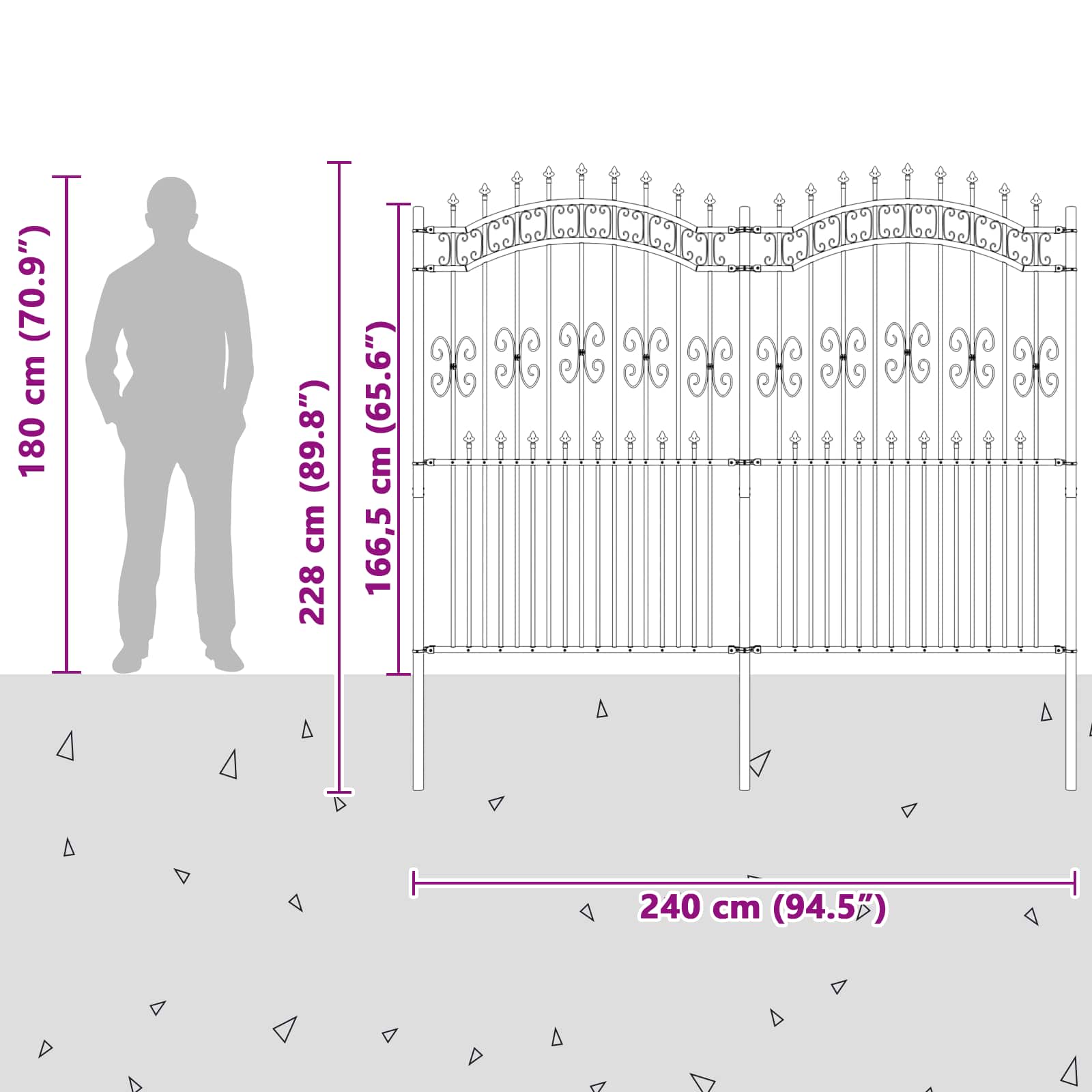 Zahradní Plot Kampen 240 X 228 Cm Mesh Práškově Lakovaná Ocel