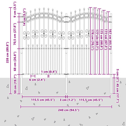 Zahradní Plot Kampen 240 X 228 Cm Mesh Práškově Lakovaná Ocel