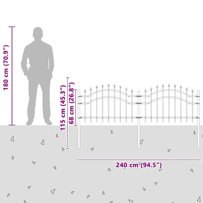 Zahradní Plot Woerden 240 X 115 Cm Práškově Lakovaná Ocel Bílá