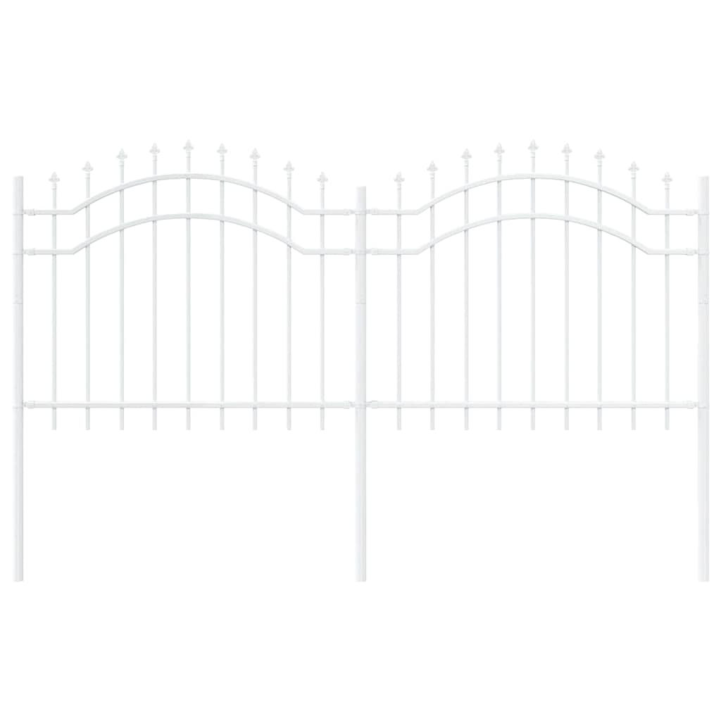 Zahradní Plot Woerden 240 X 140 Cm Práškově Lakovaná Ocel Bílá