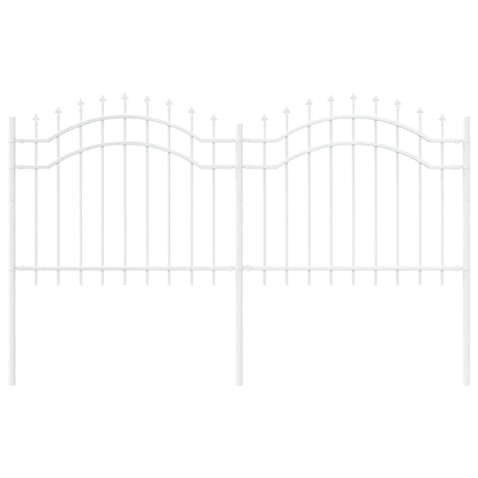 Zahradní Plot Woerden 240 X 140 Cm Práškově Lakovaná Ocel Bílá