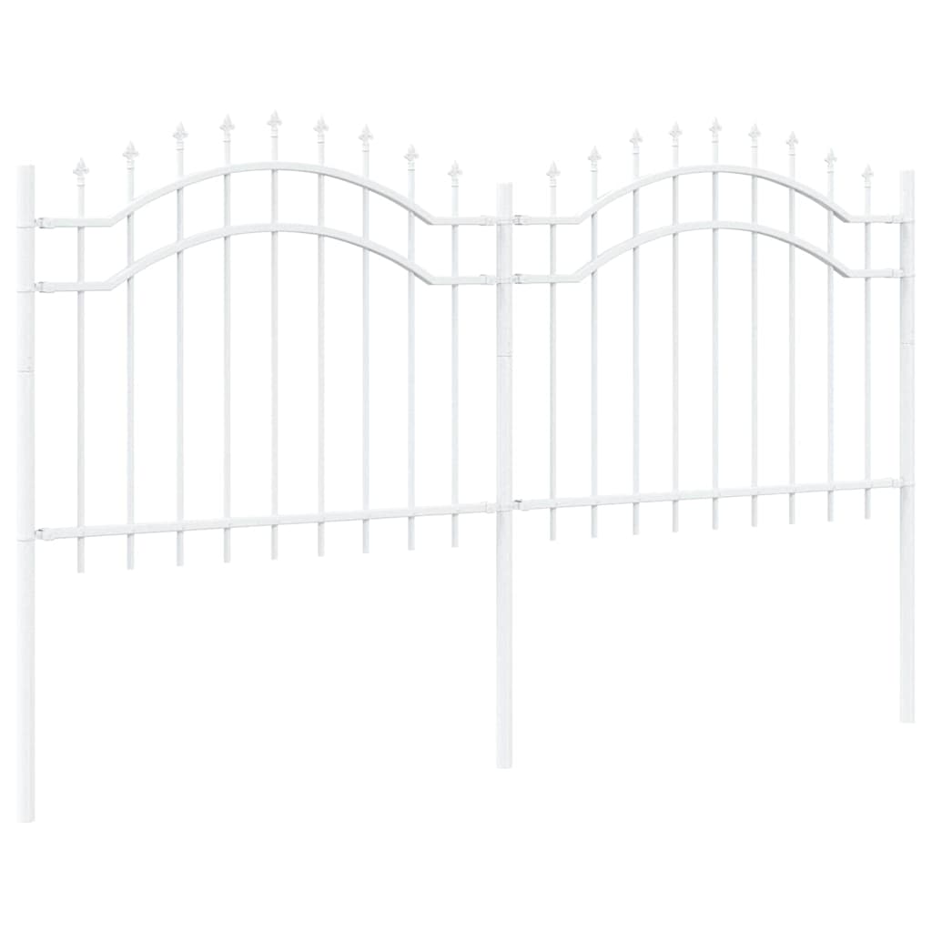 Zahradní Plot Woerden 240 X 140 Cm Práškově Lakovaná Ocel Bílá