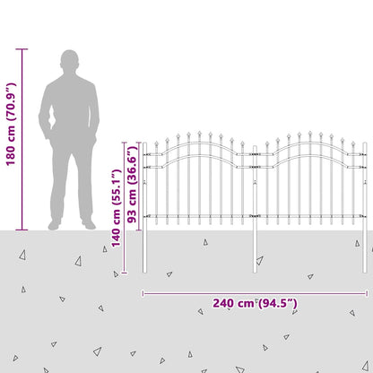 Zahradní Plot Woerden 240 X 140 Cm Práškově Lakovaná Ocel Bílá