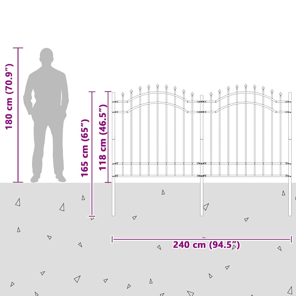 Zahradní Plot Woerden 240 X 165 Cm Práškově Lakovaná Ocel Bílá