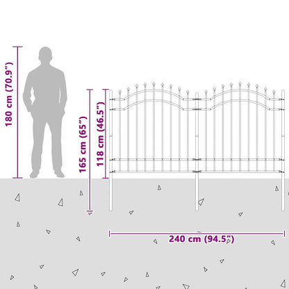 Zahradní Plot Woerden 240 X 165 Cm Práškově Lakovaná Ocel Bílá
