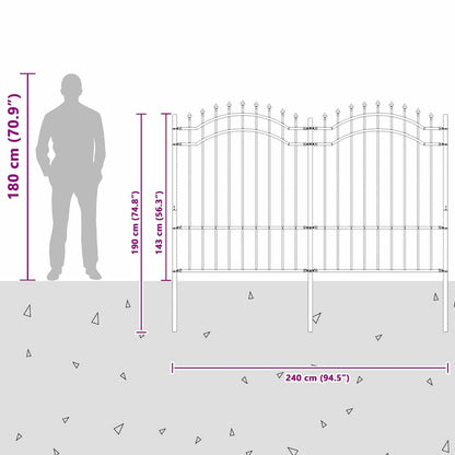 Zahradní Plot Woerden 240 X 190 Cm Práškově Lakovaná Ocel Bílá