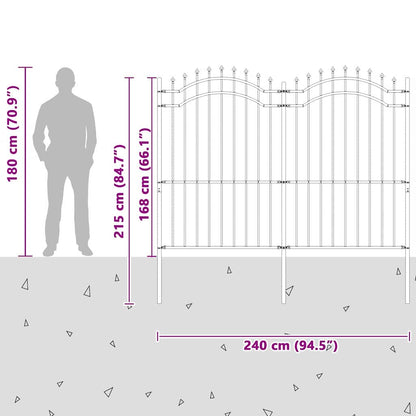 Zahradní Plot Woerden 240 X 215 Cm Práškově Lakovaná Ocel Bílá