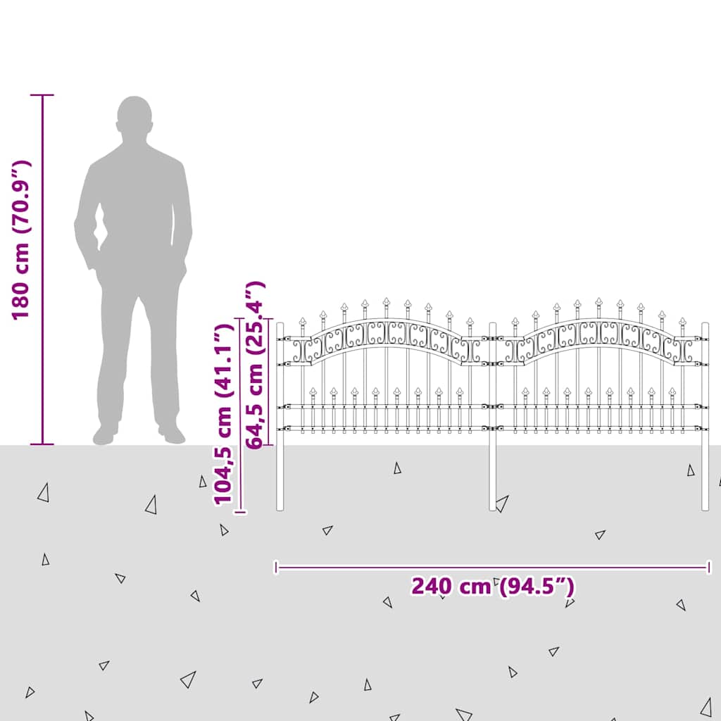 Zahradní Plot Kampen 240 X 118 Cm Mesh Práškově Lakovaná Ocel