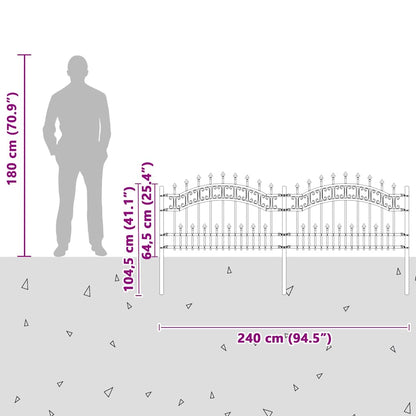 Zahradní Plot Kampen 240 X 118 Cm Mesh Práškově Lakovaná Ocel