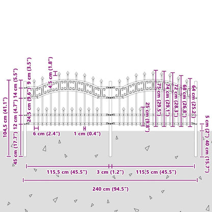 Zahradní Plot Kampen 240 X 118 Cm Mesh Práškově Lakovaná Ocel