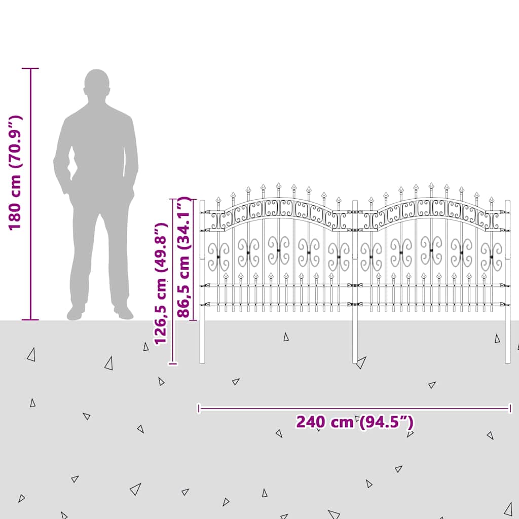 Zahradní Plot Kampen 240 X 140 Cm Mesh Práškově Lakovaná Ocel