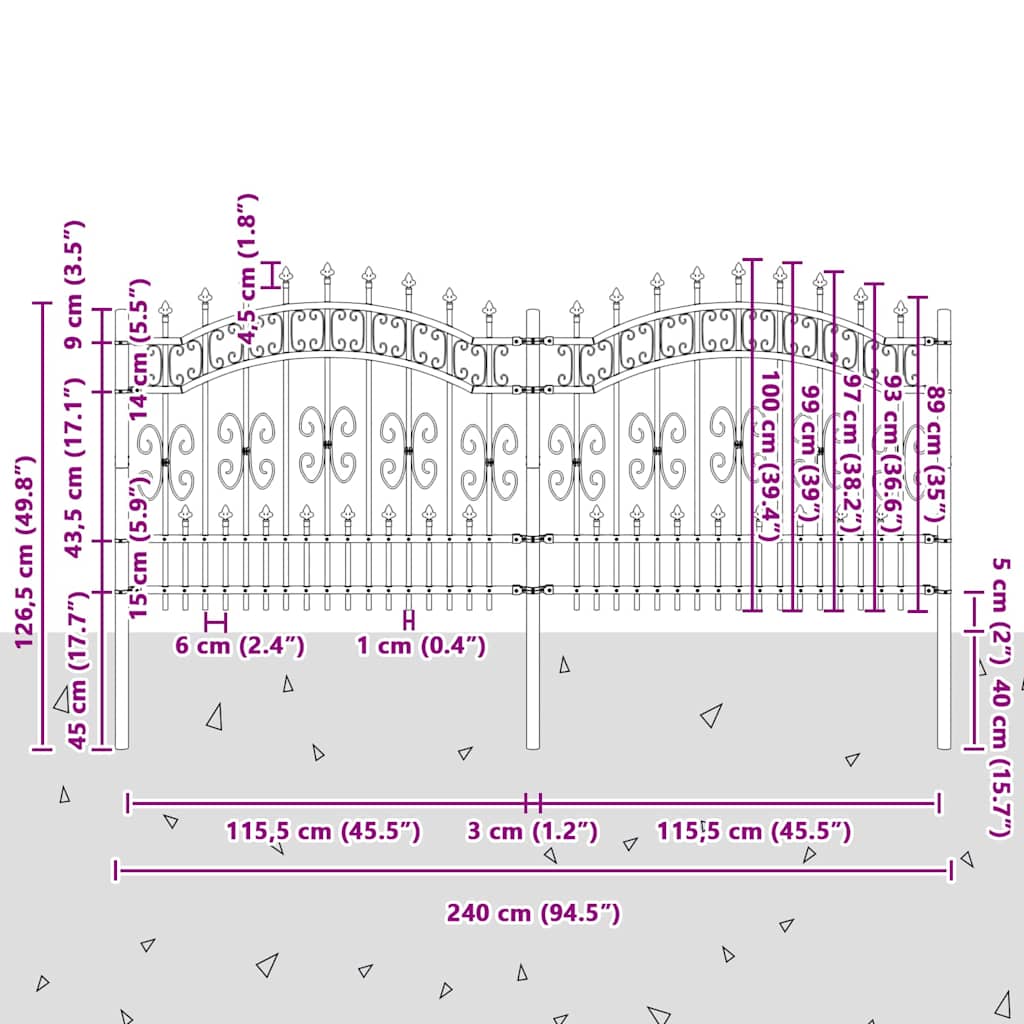 Zahradní Plot Kampen 240 X 140 Cm Mesh Práškově Lakovaná Ocel