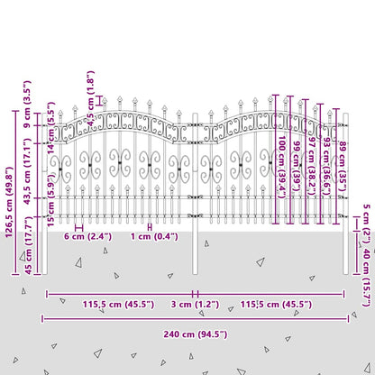 Zahradní Plot Kampen 240 X 140 Cm Mesh Práškově Lakovaná Ocel