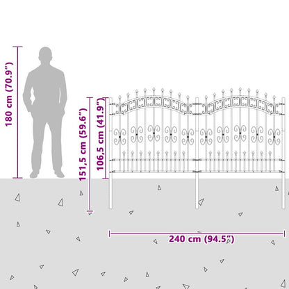 Zahradní Plot Kampen 240 X 166 Cm Mesh Práškově Lakovaná Ocel