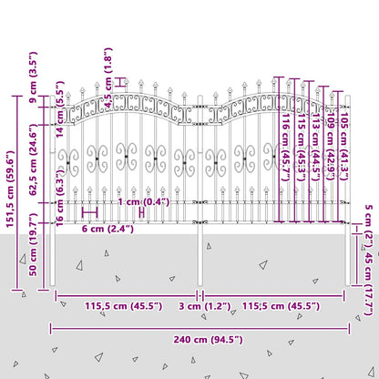 Zahradní Plot Kampen 240 X 166 Cm Mesh Práškově Lakovaná Ocel