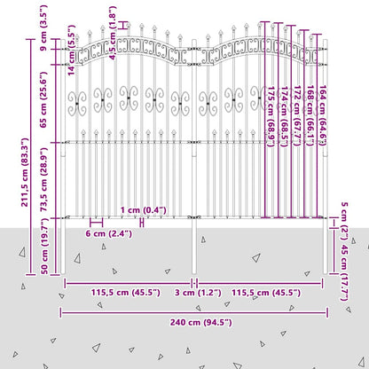 Zahradní Plot Kampen 240 X 228 Cm Mesh Práškově Lakovaná Ocel