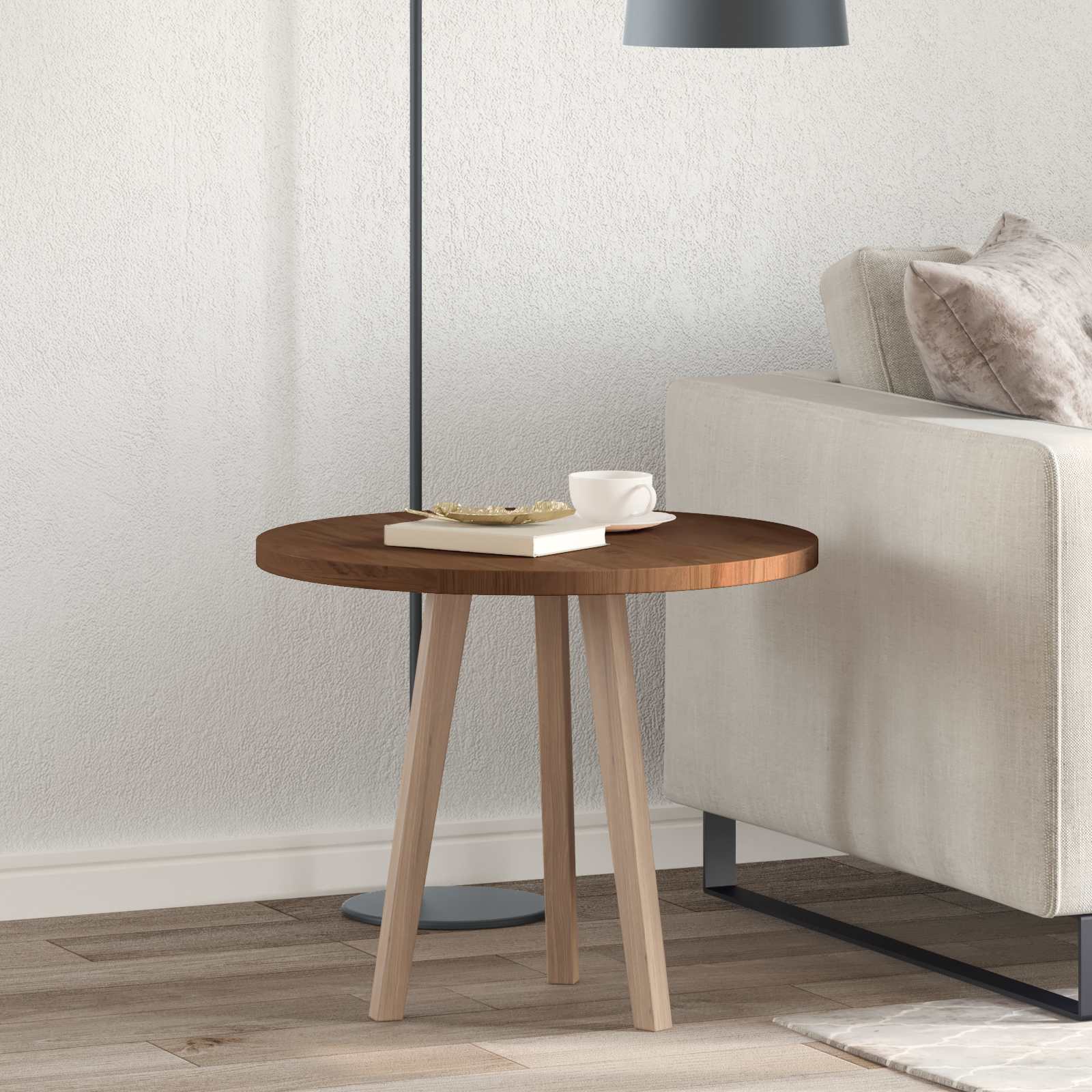 Deska Stolu Světle Hnědá Ø 60 X 2,5 Cm Masivní Dubové Dřevo