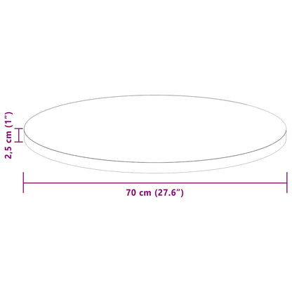 Deska Stolu Tmavě Hnědá Ø 70 X 2,5 Cm Masivní Dubové Dřevo