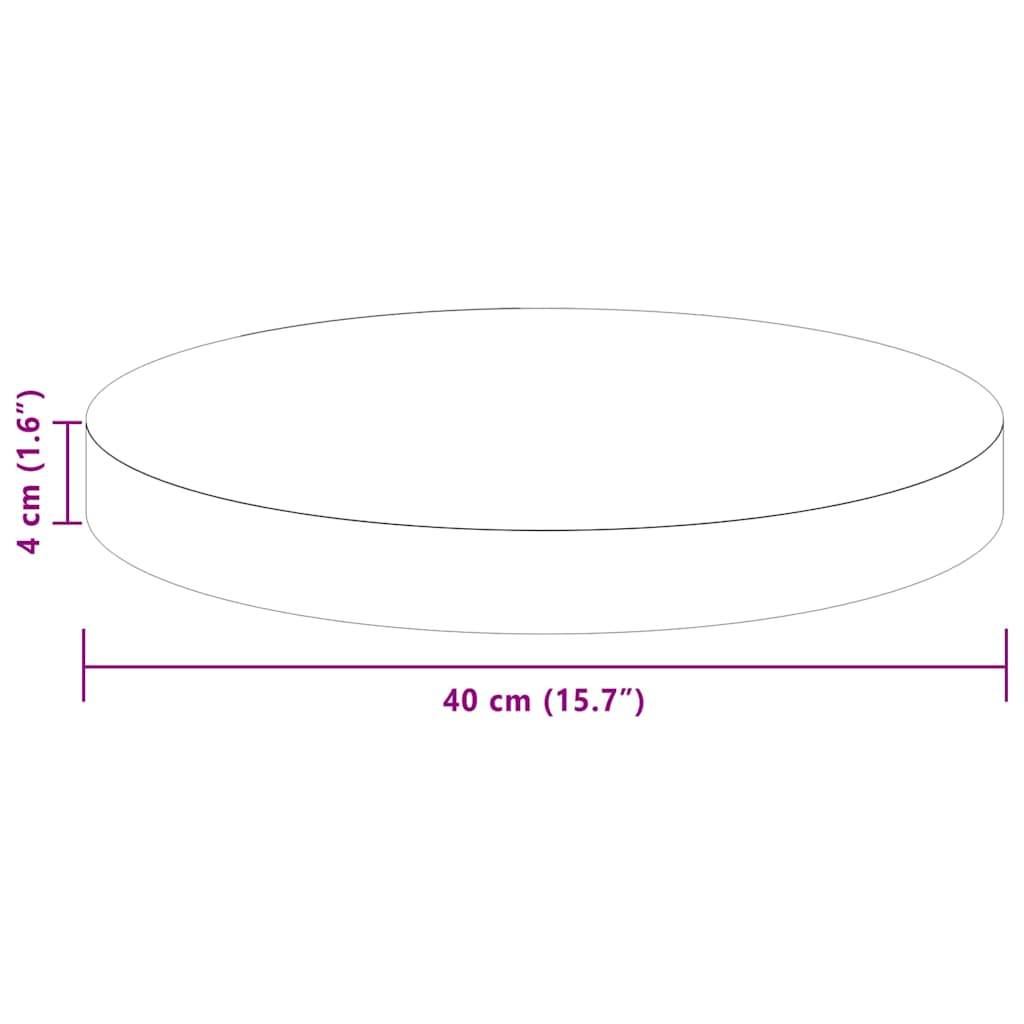 Deska Stolu Světle Hnědá Ø 40 X 4 Cm Masivní Dubové Dřevo