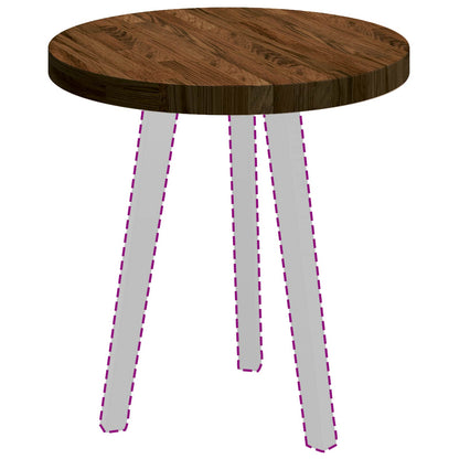 Deska Stolu Tmavě Hnědá Ø 50 X 4 Cm Masivní Dubové Dřevo