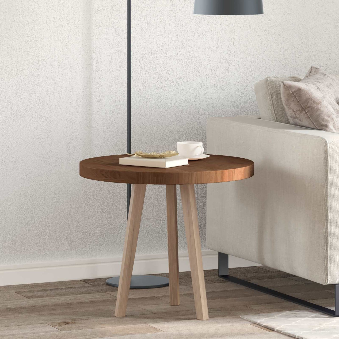 Deska Stolu Tmavě Hnědá Ø 60 X 4 Cm Masivní Dubové Dřevo