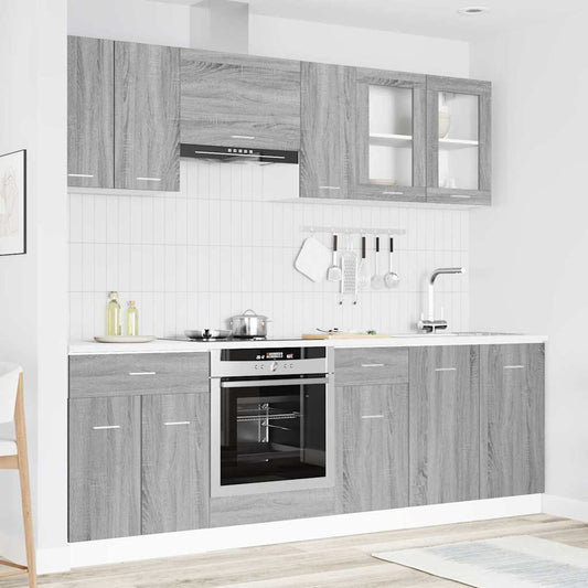 Sada Kuchyňských Skříněk Se Zásuvkou Lyon 8 Pcs Šedá Sonoma