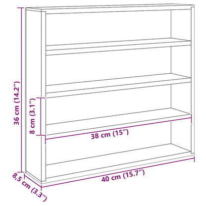 Nástěnný Vitrínový Box Nástěnná Montáž Béžová 40 X 8,5 X 37 Cm