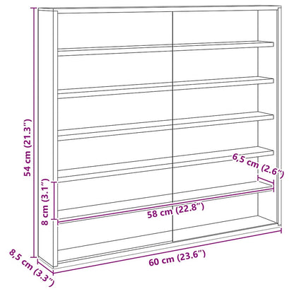 Nástěnný Vitrínový Box Béžová 60 X 8,5 X 54 Cm Překližka