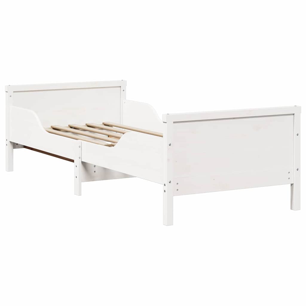 Rám Postele S Čelo Bílá 80 X 200 Cm Kompozitní Dřevo