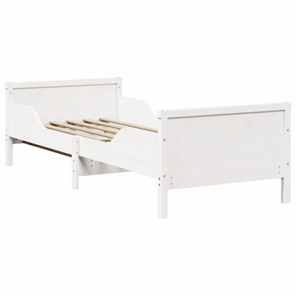 Rám Postele S Čelo Bílá 80 X 200 Cm Kompozitní Dřevo