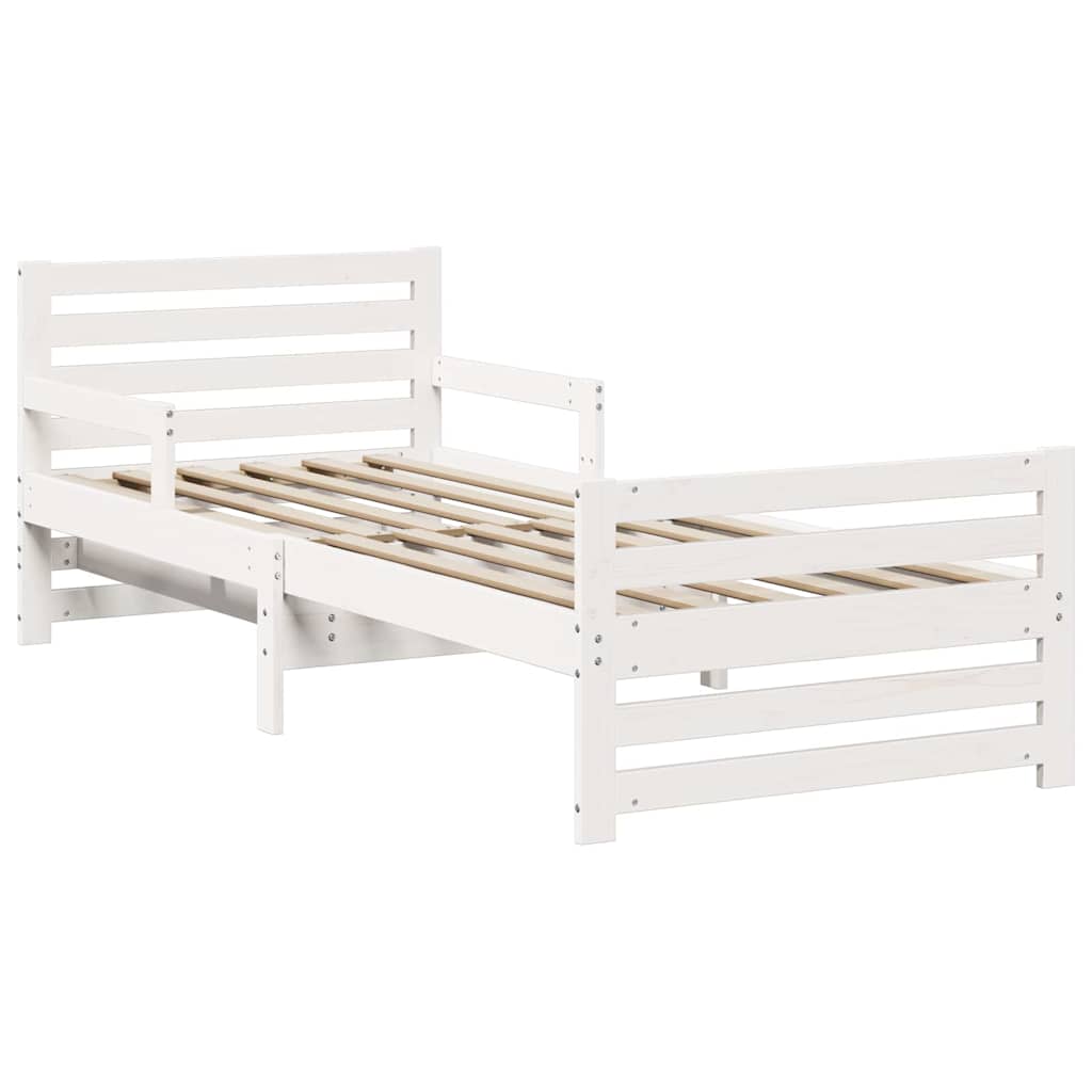 Rám Postele S Čelo Bílá 80 X 200 Cm Kompozitní Dřevo