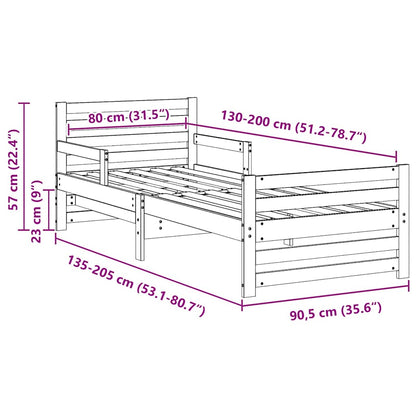 Rám Postele S Čelo Bílá 80 X 200 Cm Kompozitní Dřevo