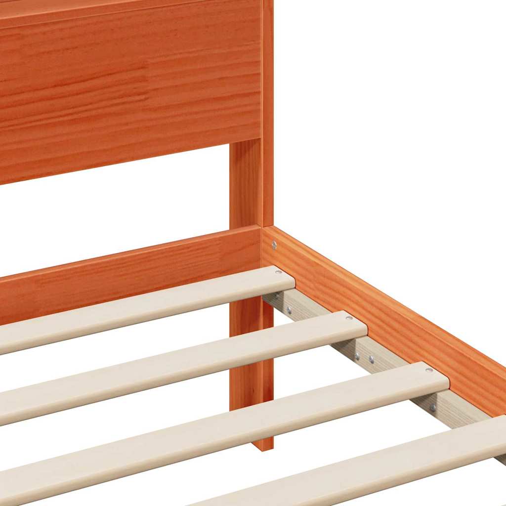 Rám Postele S Čelo Voskově Hnědá 90 X 200 Cm Kompozitní Dřevo