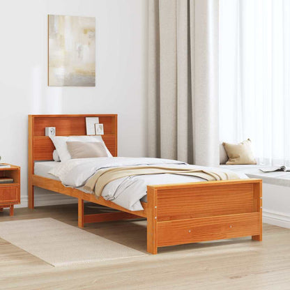 Rám Postele S Čelo Voskově Hnědá 90 X 200 Cm Kompozitní Dřevo
