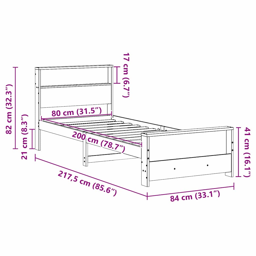 Rám Postele S Čelo Hnědá 80 X 200 Cm Kompozitní Dřevo