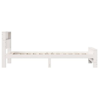 Rám Postele S Čelo Bílá 90 X 190 Cm Kompozitní Dřevo