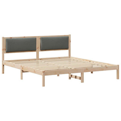 Rám Postele S Čelo Tmavě Šedá 180 X 200 Cm Masivní Borové Dřevo