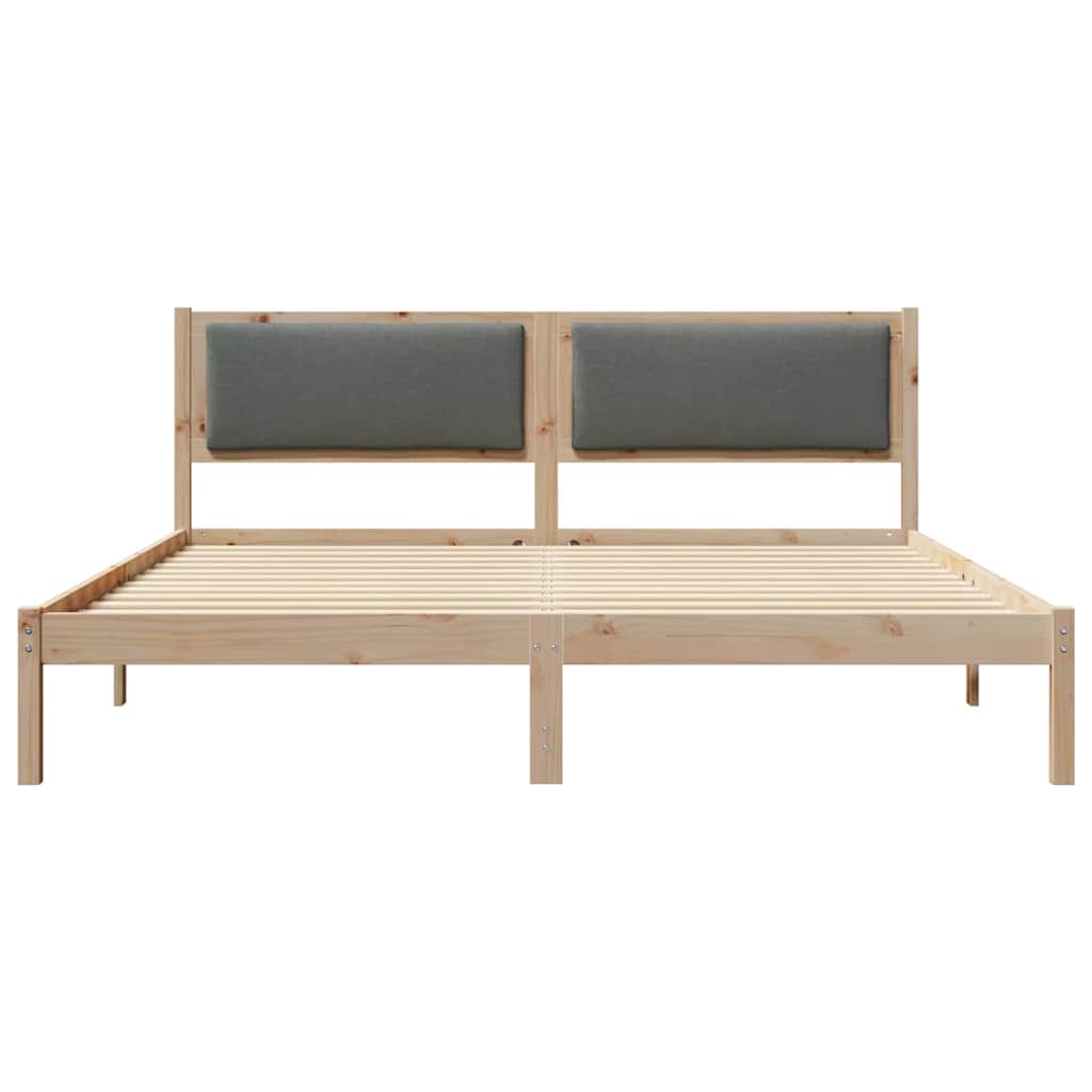 Rám Postele S Čelo Tmavě Šedá 180 X 200 Cm Masivní Borové Dřevo