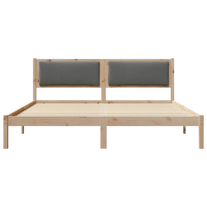 Rám Postele S Čelo Tmavě Šedá 180 X 200 Cm Masivní Borové Dřevo