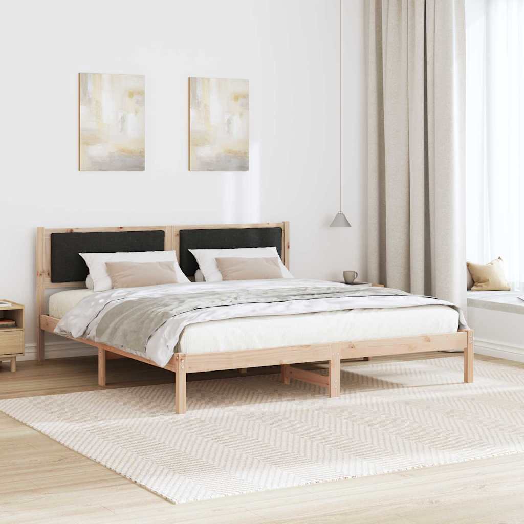 Rám Postele S Čelo Černá 180 X 200 Cm Masivní Borové Dřevo