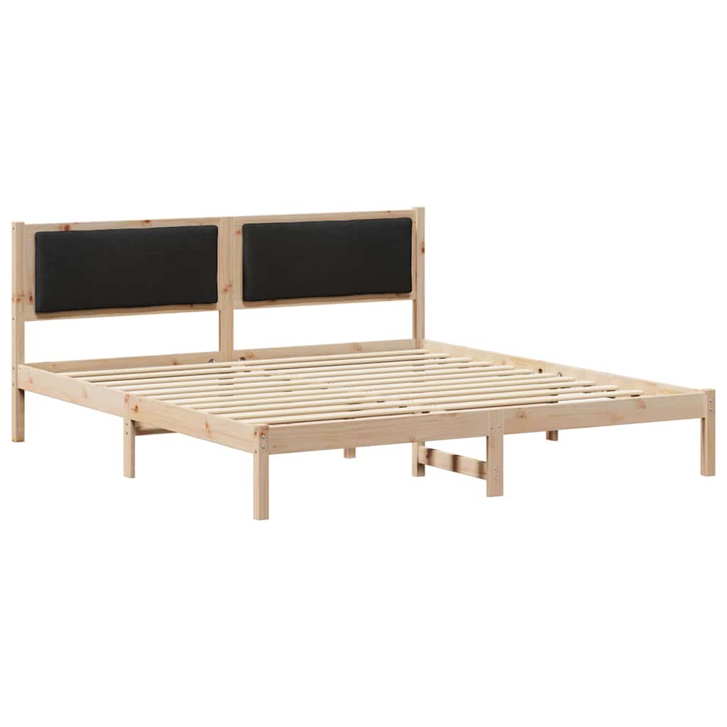 Rám Postele S Čelo Černá 180 X 200 Cm Masivní Borové Dřevo