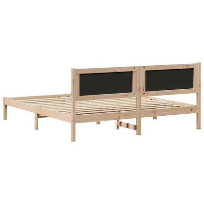 Rám Postele S Čelo Černá 180 X 200 Cm Masivní Borové Dřevo