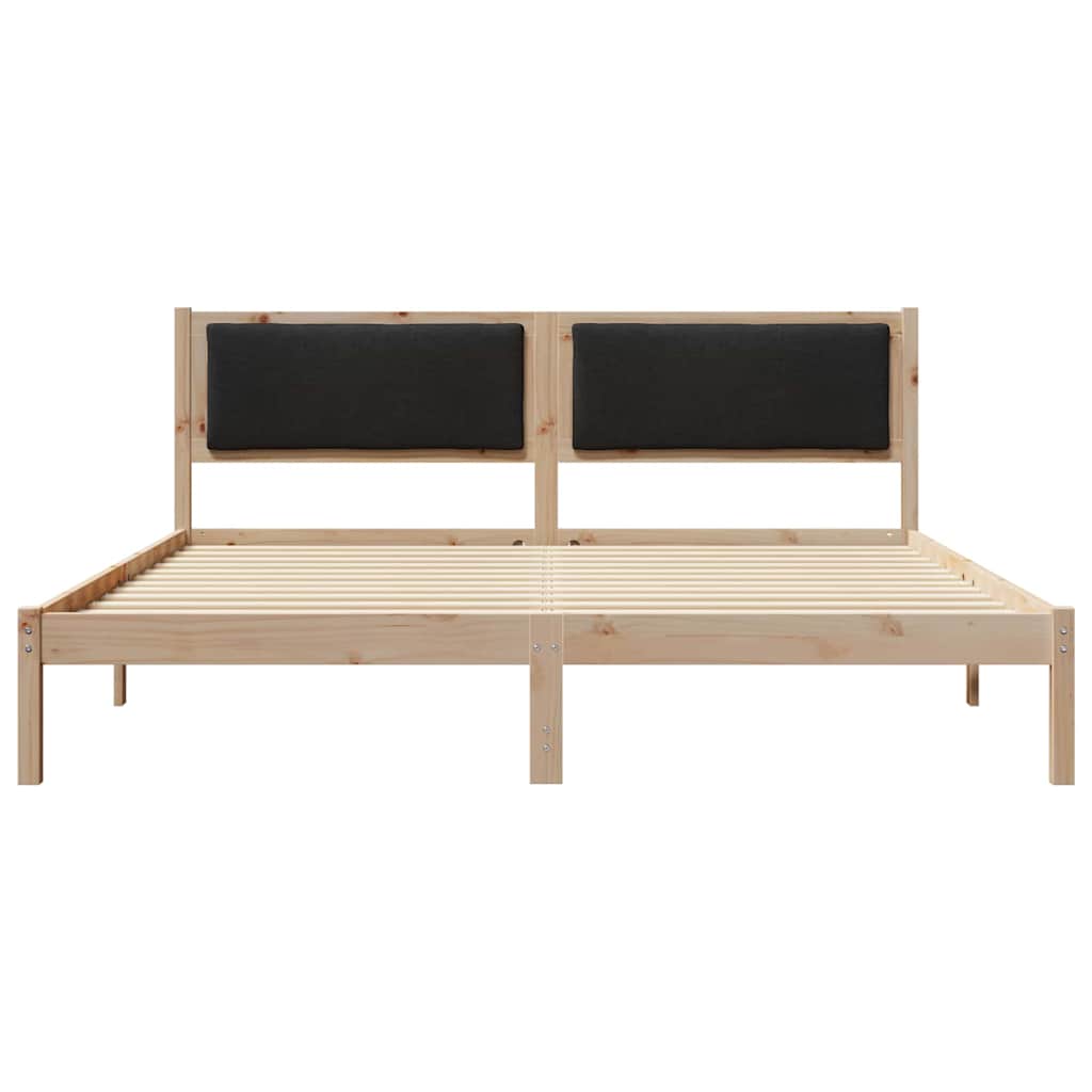 Rám Postele S Čelo Černá 180 X 200 Cm Masivní Borové Dřevo