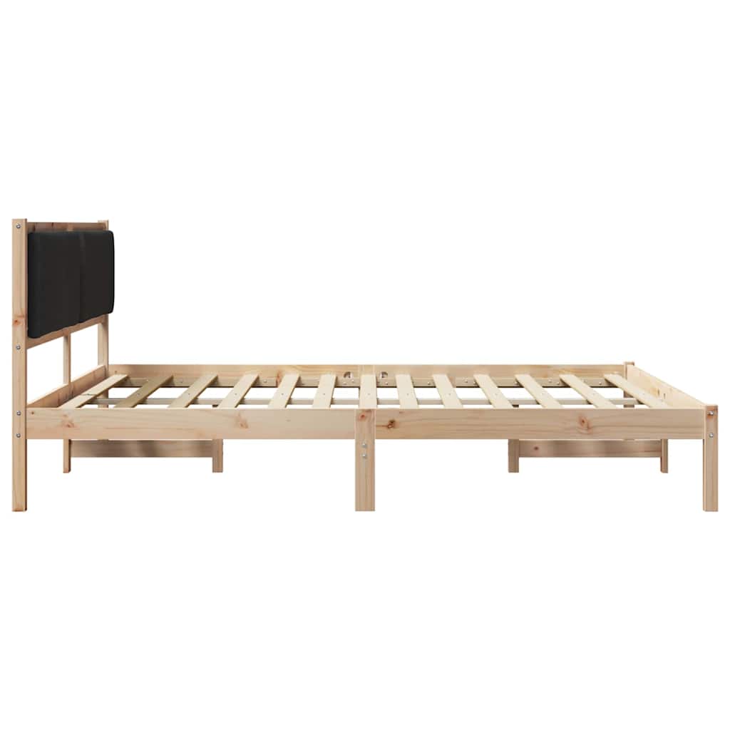 Rám Postele S Čelo Černá 180 X 200 Cm Masivní Borové Dřevo
