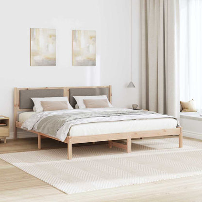 Rám Postele S Čelo Taupe 180 X 200 Cm Masivní Borové Dřevo